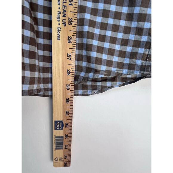 Rodd & Gunn Men's Blue/Brown Checked Button Up Preppy Casual - Size Large - Picture 6 of 7